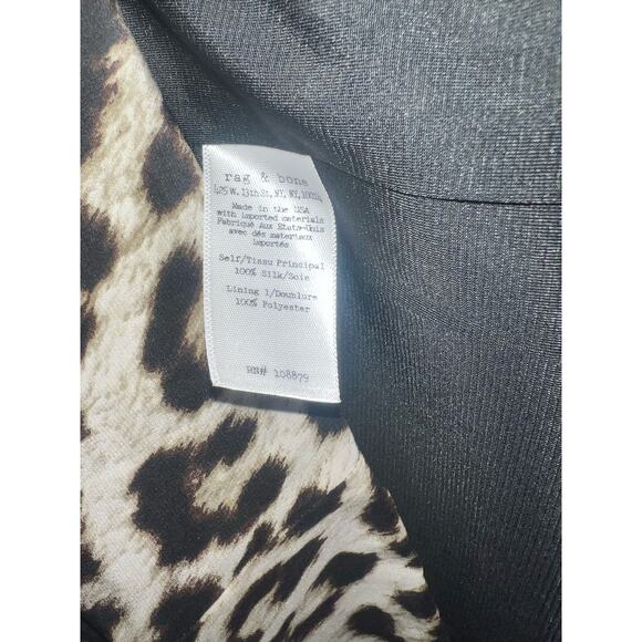 Rag & Bone 100% Silk Leopard Print Short Dress - Size 8 - Picture 5 of 12